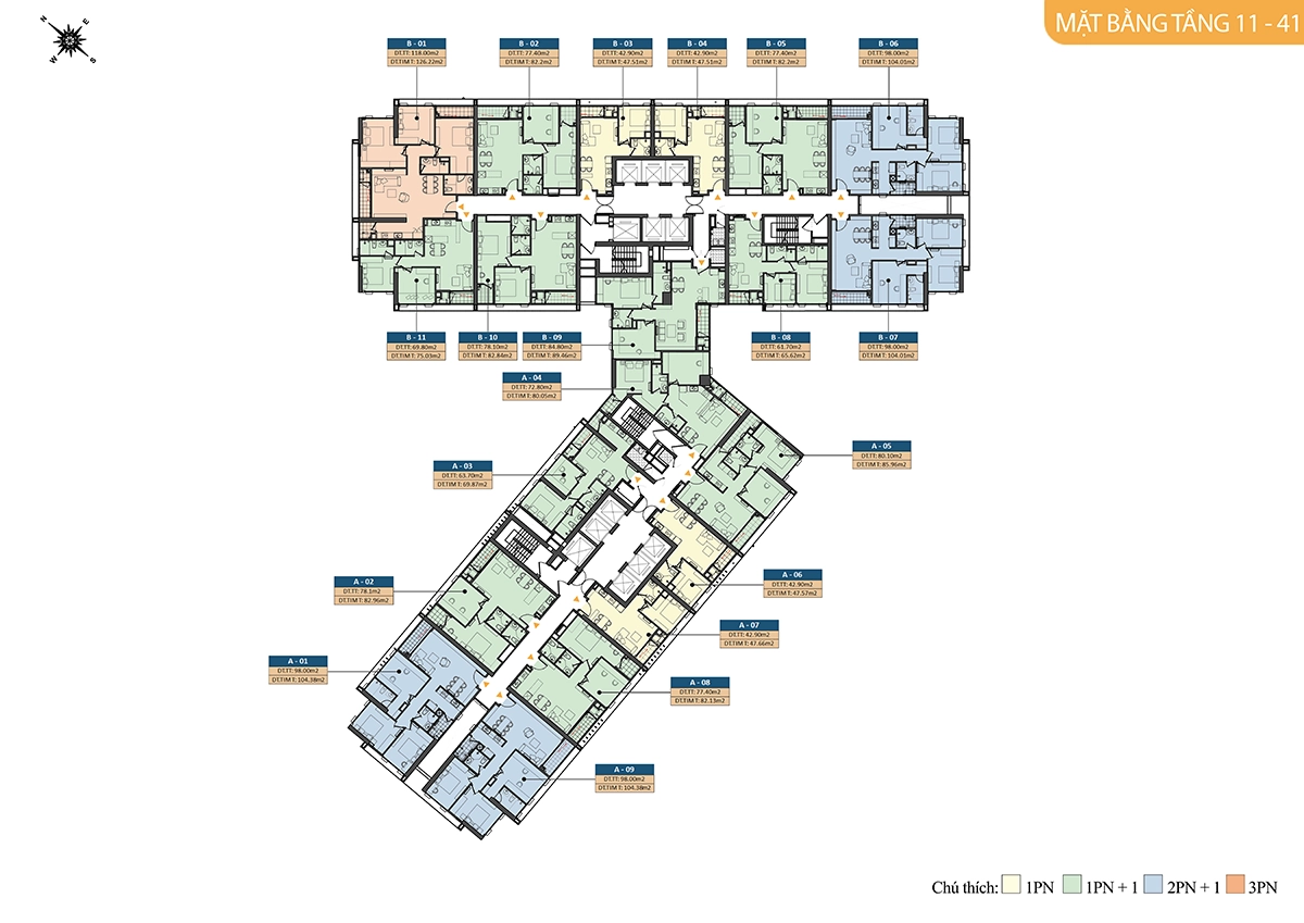 Mặt bằng tầng điển hình tháp HH-01 Kepler Tower Mỗ Lao
