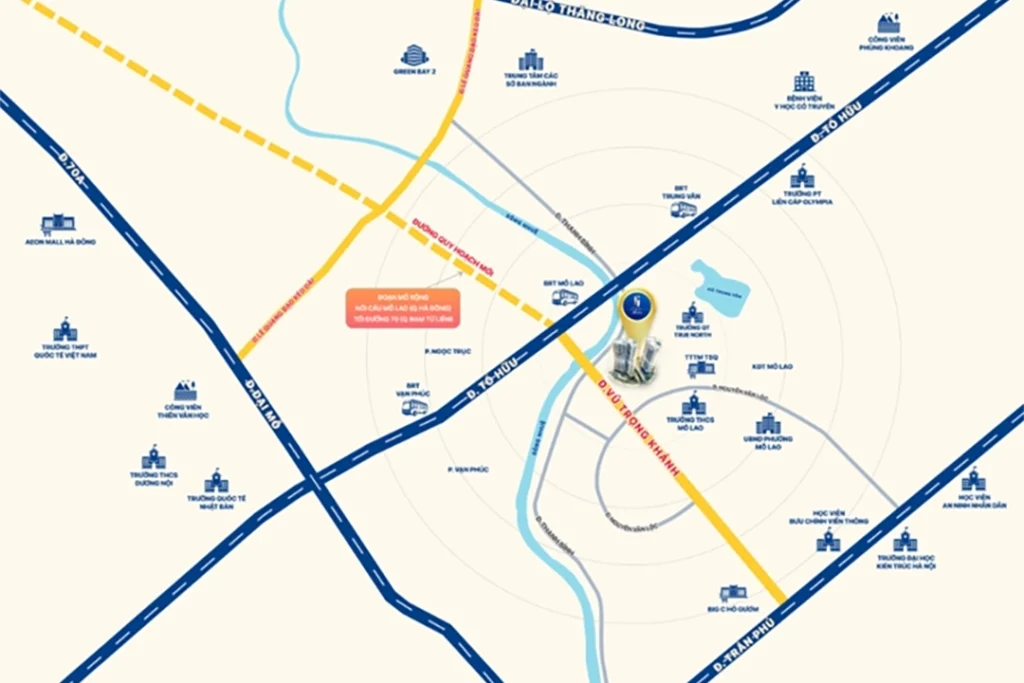 Vị trí dự án Kepler Tower Mỗ Lao